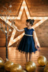 Kids Dream Big Girls Azul marino Manga casquillo Satén Tul Vestido de talla grande 16.5-20.5